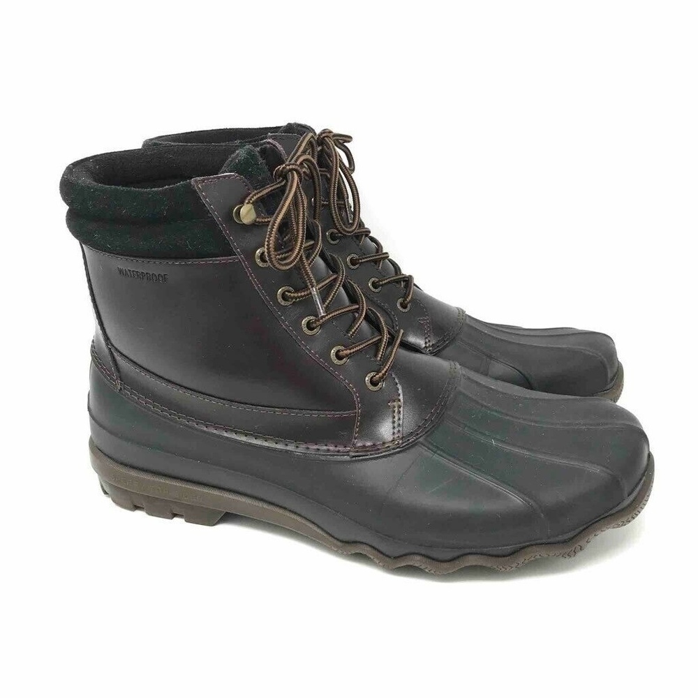 Sperry Top Sider Brewster Duck Boots Winter Rain Brown 13